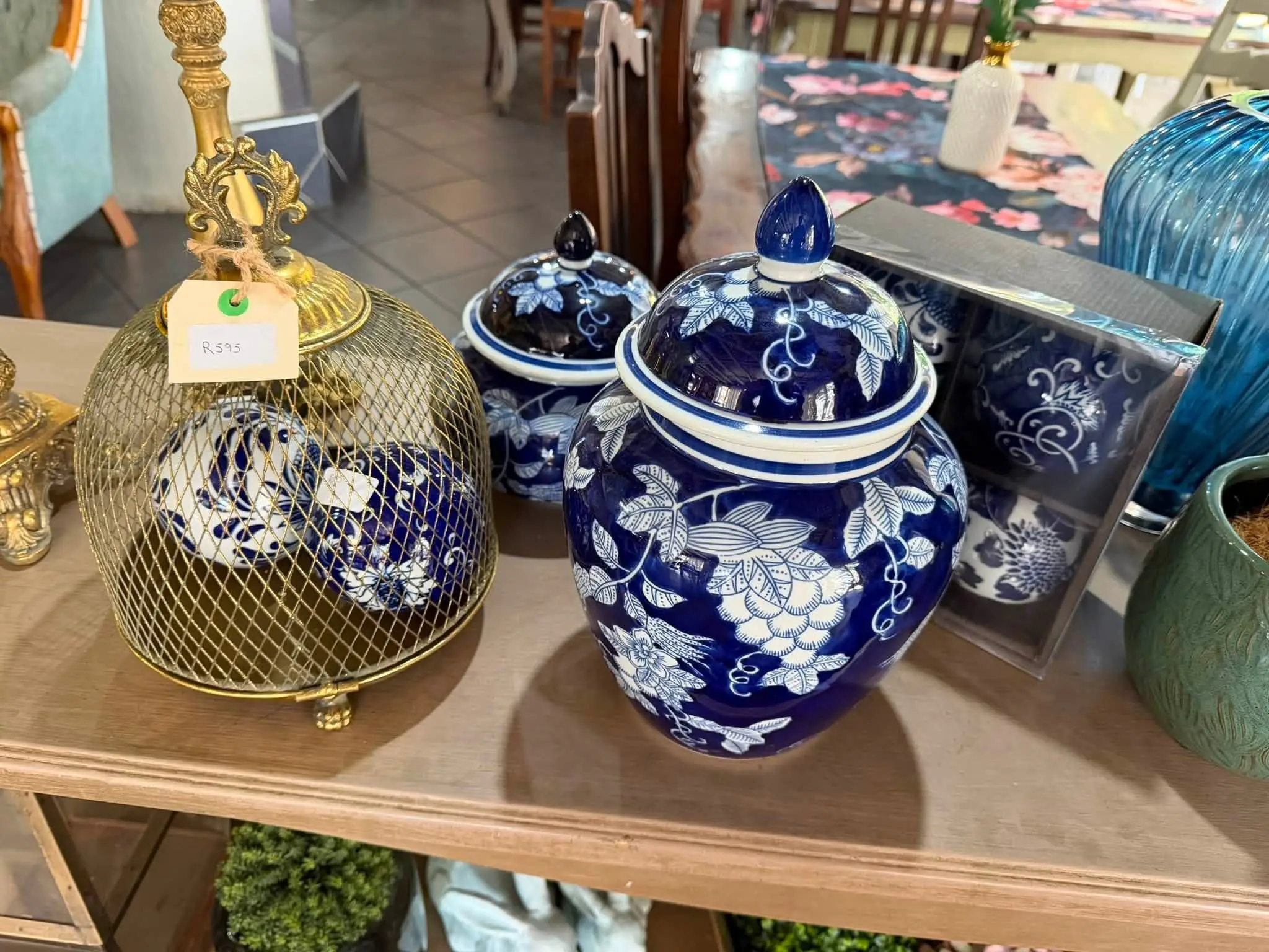 Blue-and-white ginger jars