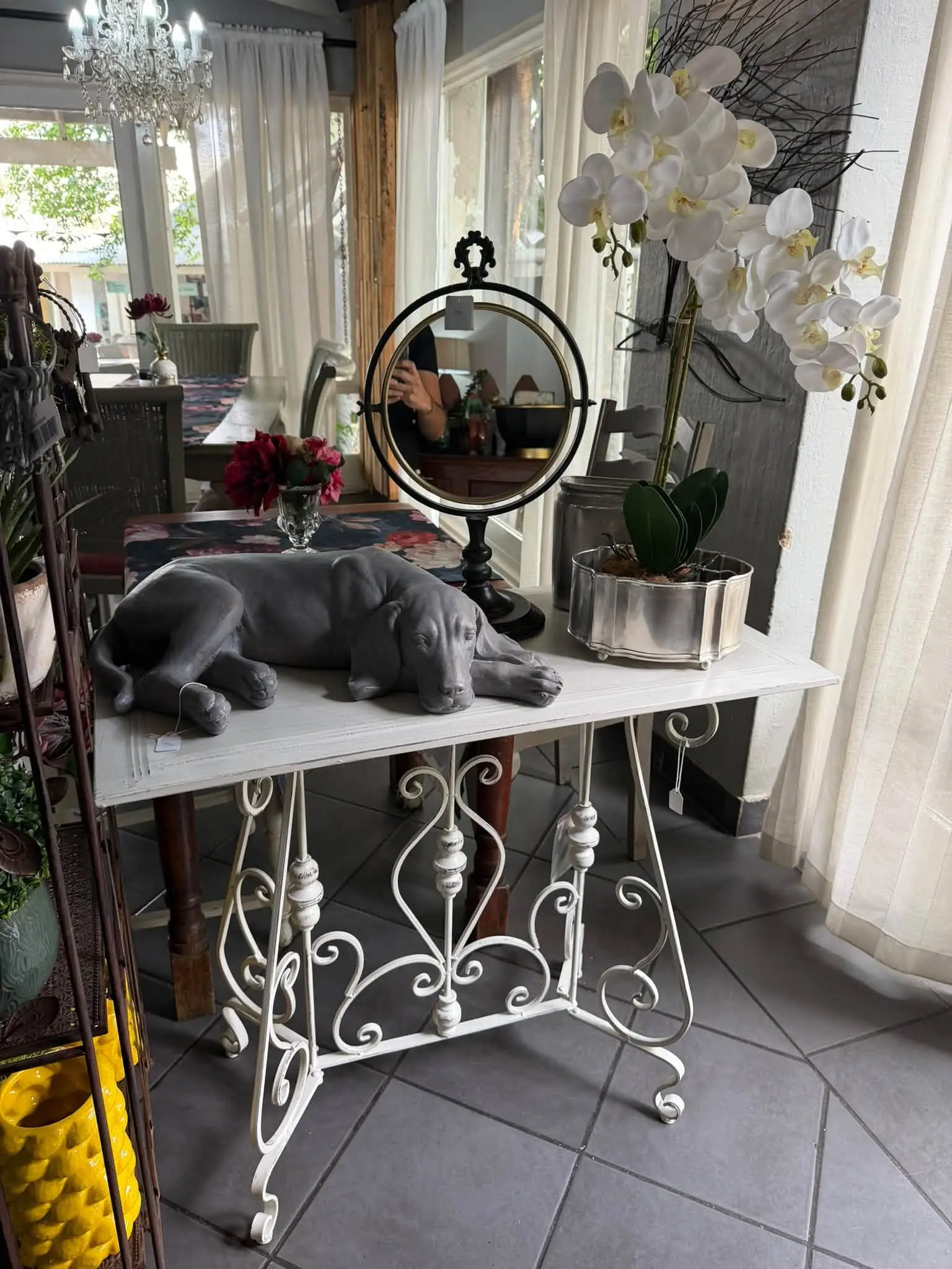 Iron console and a hound